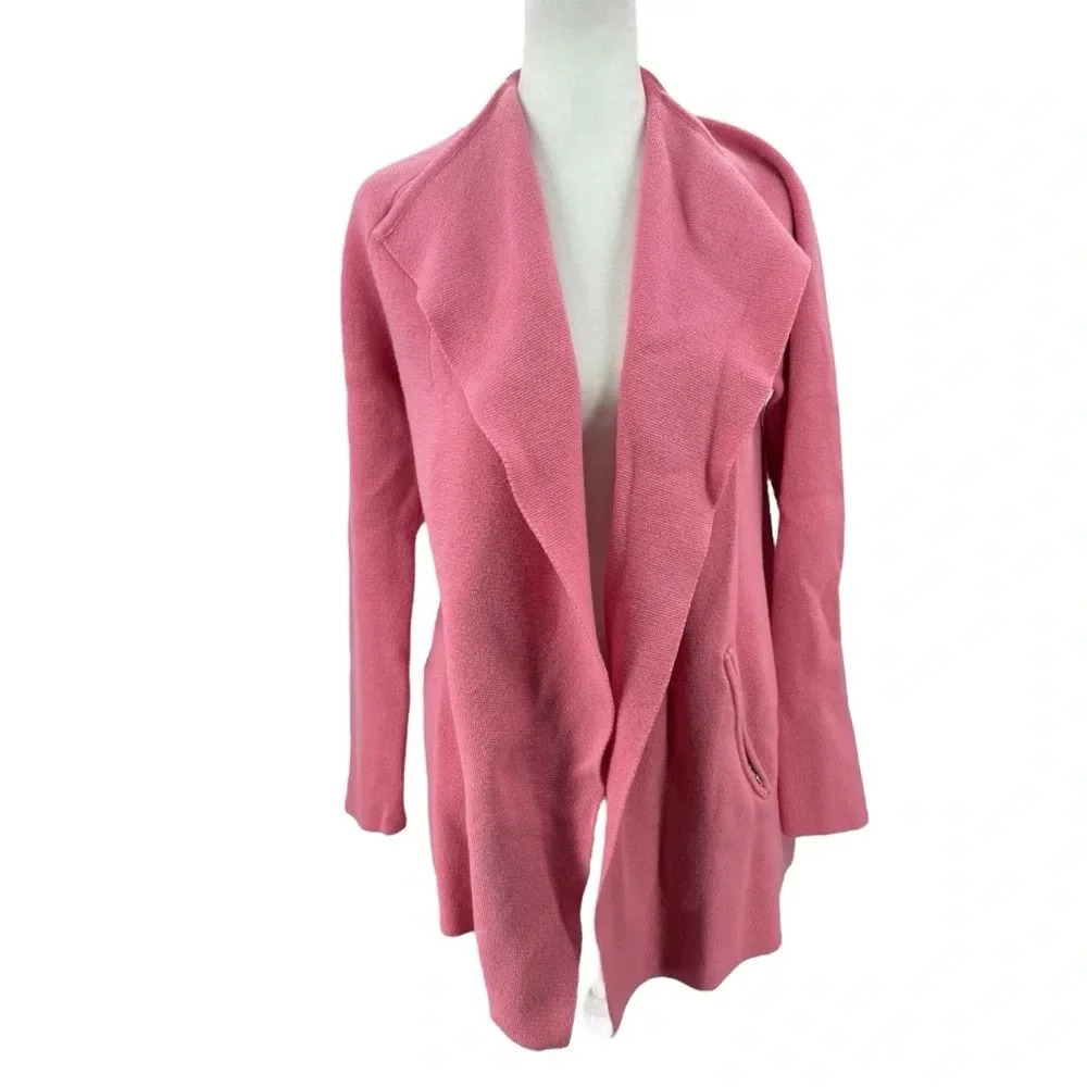 Talbots Pink Open-Front Draped Cardigan